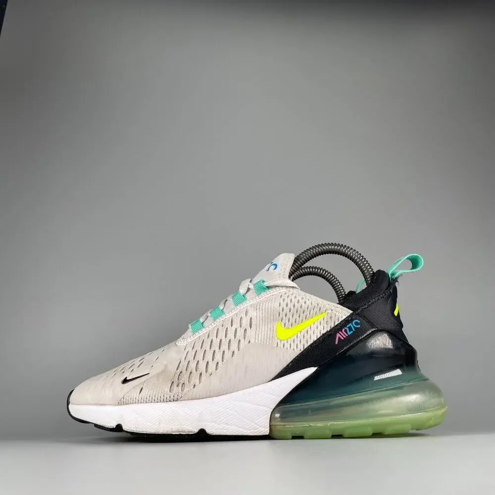 Size 5Y Women's 7.5 Nike Air Max 270 White Mesh Running Sneakers Athletic Shoes